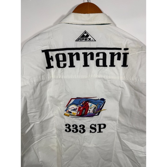 Vintage Scandia Apex Ferrari 333 SP Racing Shirt Mens XL White Cotton NWT Stain